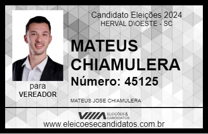 Candidato MATEUS CHIAMULERA 2024 - HERVAL D\OESTE - Eleições