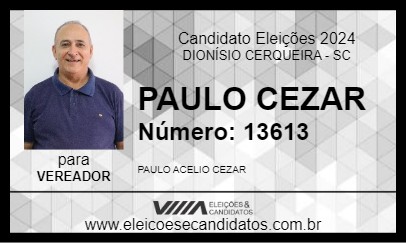 Candidato PAULO CEZAR 2024 - DIONÍSIO CERQUEIRA - Eleições