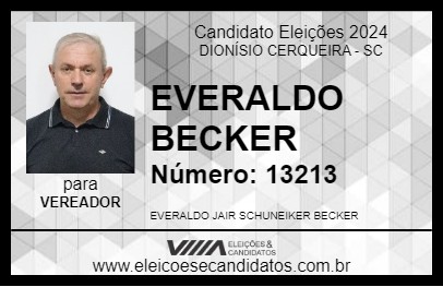 Candidato EVERALDO BECKER 2024 - DIONÍSIO CERQUEIRA - Eleições