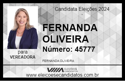 Candidato FERNANDA OLIVEIRA 2024 - XANXERÊ - Eleições