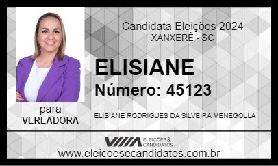 Candidato ELISIANE 2024 - XANXERÊ - Eleições