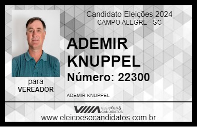 Candidato ADEMIR KNUPPEL 2024 - CAMPO ALEGRE - Eleições