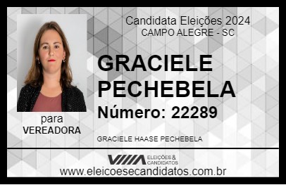 Candidato GRACIELE PECHEBELA 2024 - CAMPO ALEGRE - Eleições