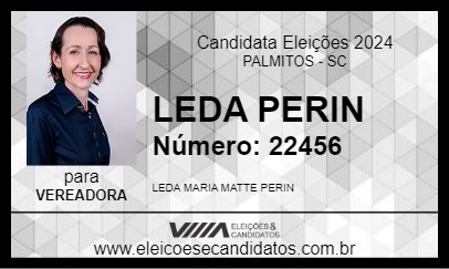 Candidato LEDA PERIN 2024 - PALMITOS - Eleições