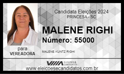 Candidato MALENE RIGHI 2024 - PRINCESA - Eleições