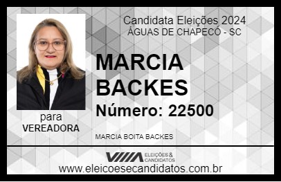 Candidato MARCIA BACKES 2024 - ÁGUAS DE CHAPECÓ - Eleições