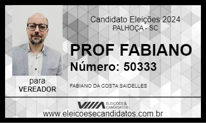 Candidato PROF FABIANO 2024 - PALHOÇA - Eleições