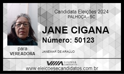 Candidato JANE CIGANA 2024 - PALHOÇA - Eleições