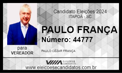 Candidato PAULO FRANÇA 2024 - ITAPOÁ - Eleições