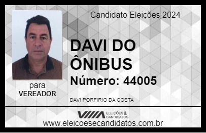 Candidato DAVI DO ÔNIBUS 2024 - ITAPOÁ - Eleições