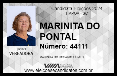 Candidato MARINITA DO PONTAL 2024 - ITAPOÁ - Eleições