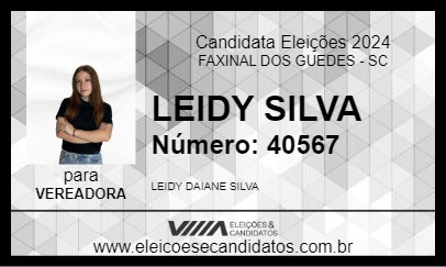 Candidato LEIDY SILVA 2024 - FAXINAL DOS GUEDES - Eleições