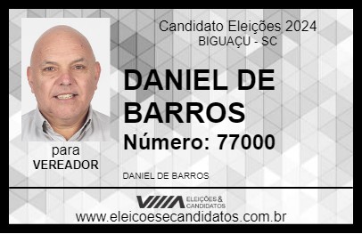 Candidato DANIEL DE BARROS 2024 - BIGUAÇU - Eleições