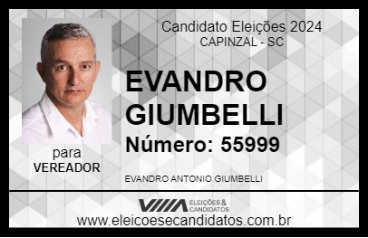 Candidato EVANDRO GIUMBELLI 2024 - CAPINZAL - Eleições