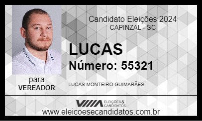 Candidato LUCAS 2024 - CAPINZAL - Eleições