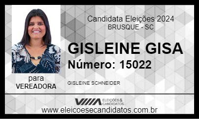 Candidato GISLEINE (GISA) 2024 - BRUSQUE - Eleições