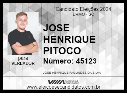 Candidato JOSE HENRIQUE PITOCO 2024 - ERMO - Eleições