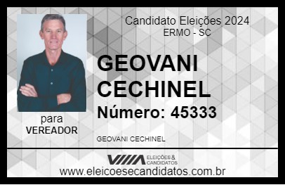 Candidato GEOVANI CECHINEL 2024 - ERMO - Eleições