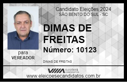 Candidato DIMAS DE FREITAS 2024 - SÃO BENTO DO SUL - Eleições