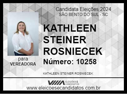 Candidato KATHLEEN STEINER ROSNIECEK 2024 - SÃO BENTO DO SUL - Eleições