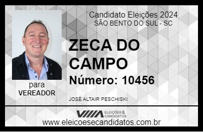 Candidato ZECA DO CAMPO 2024 - SÃO BENTO DO SUL - Eleições