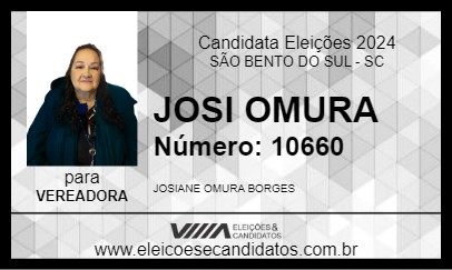 Candidato JOSI OMURA 2024 - SÃO BENTO DO SUL - Eleições