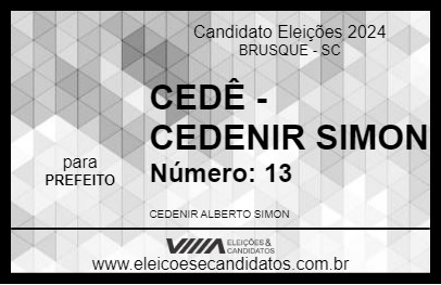 Candidato CEDÊ - CEDENIR SIMON 2024 - BRUSQUE - Eleições