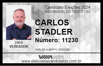 Candidato CARLOS STADLER 2024 - SÃO MIGUEL DO OESTE - Eleições