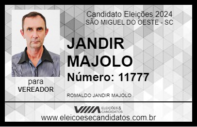 Candidato JANDIR MAJOLO 2024 - SÃO MIGUEL DO OESTE - Eleições