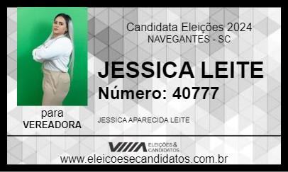 Candidato JESSICA LEITE 2024 - NAVEGANTES - Eleições