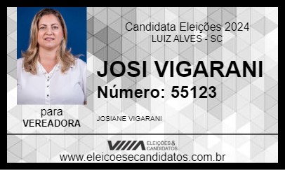 Candidato JOSI VIGARANI 2024 - LUIZ ALVES - Eleições