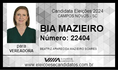 Candidato BIA MAZIEIRO 2024 - CAMPOS NOVOS - Eleições