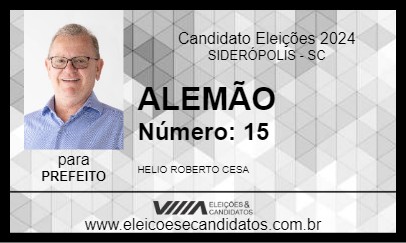 Candidato ALEMÃO 2024 - SIDERÓPOLIS - Eleições