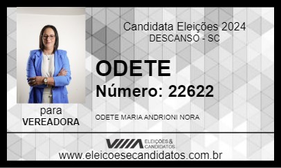 Candidato ODETE 2024 - DESCANSO - Eleições