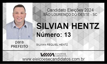 Candidato SILVIAN HENTZ 2024 - SÃO LOURENÇO DO OESTE - Eleições