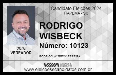 Candidato RODRIGO WISBECK 2024 - ITAPEMA - Eleições