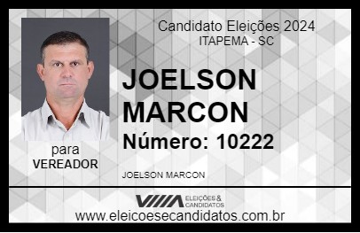 Candidato JOELSON MARCON 2024 - ITAPEMA - Eleições