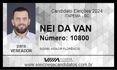 Candidato NEI DA VAN 2024 - ITAPEMA - Eleições