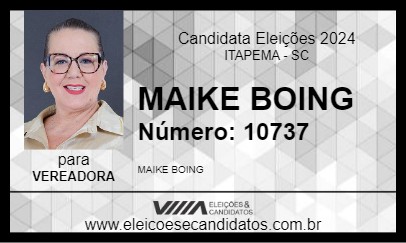 Candidato MAIKE BOING 2024 - ITAPEMA - Eleições