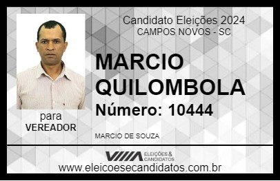 Candidato MARCIO QUILOMBOLA 2024 - CAMPOS NOVOS - Eleições