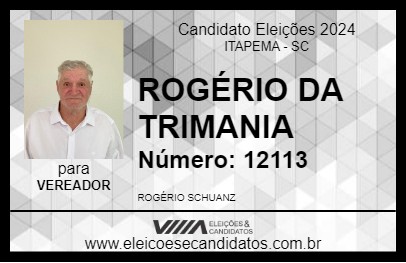 Candidato ROGÉRIO DA TRIMANIA 2024 - ITAPEMA - Eleições