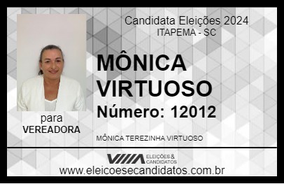 Candidato MÔNICA VIRTUOSO 2024 - ITAPEMA - Eleições