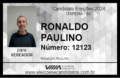 Candidato RONALDO PAULINO 2024 - ITAPEMA - Eleições