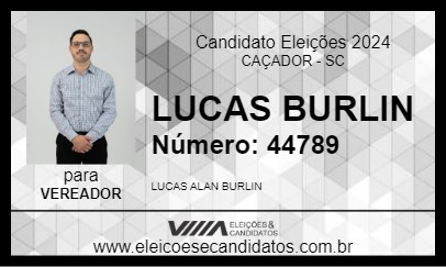 Candidato LUCAS BURLIN 2024 - CAÇADOR - Eleições