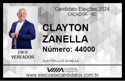 Candidato CLAYTON ZANELLA 2024 - CAÇADOR - Eleições