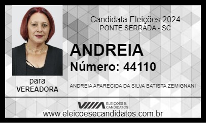 Candidato ANDREIA 2024 - PONTE SERRADA - Eleições