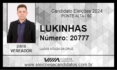 Candidato LUKINHAS 2024 - PONTE ALTA - Eleições