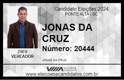 Candidato JONAS DA CRUZ 2024 - PONTE ALTA - Eleições