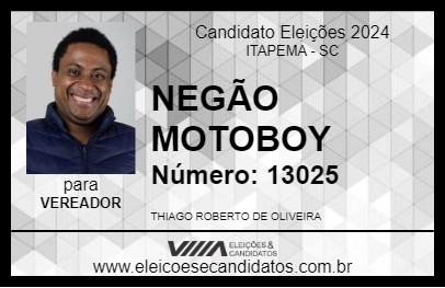 Candidato NEGÃO MOTOBOY 2024 - ITAPEMA - Eleições