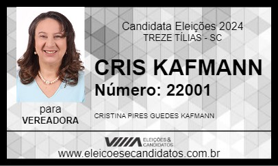 Candidato CRIS KAFMANN 2024 - TREZE TÍLIAS - Eleições